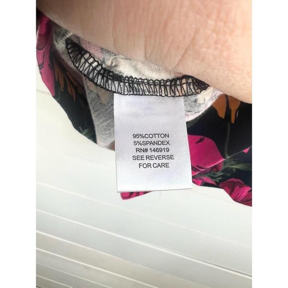 RACHEL Rachel Roy Floral Print Short Sleeve Top Size M Puff Sleeve - Picture 8 of 11